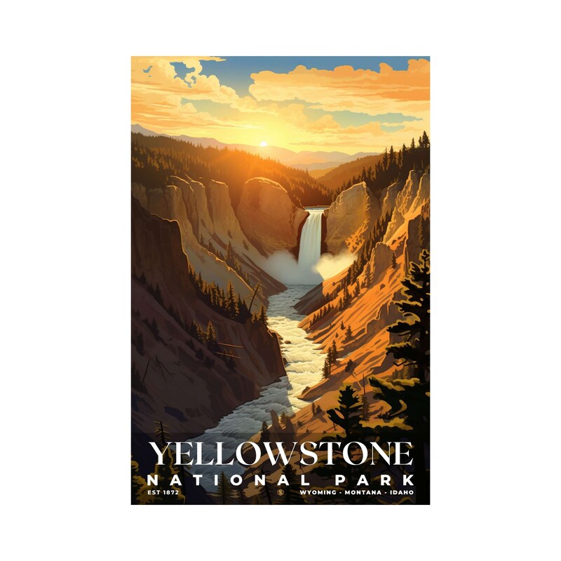 Yellowstone National Park Poster, Travel Art, Office Poster, Home Decor | S7